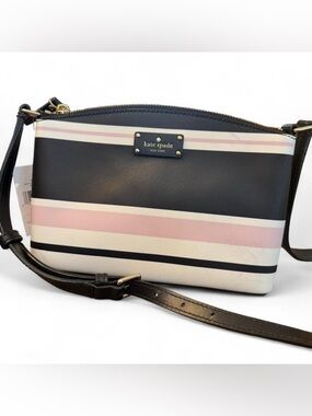 Kate Spade Millie Grove Street Classic Stripe Crossbody Black Multi